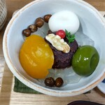 あんみつの深緑堂 - あんみつアップ。杏大きい！