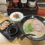 らーめん二男坊 - 博多セット@1200