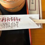 なかよし - 猫代理の箸袋。これまたタイムリーな一言。