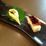 市場ずし駅前 - 穴子食べ比べ 三種盛 \580+税