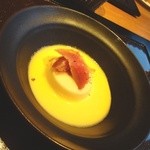 薪の音 - ゴマ味のフロマージュと冷たいコーンスープ♪