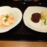 薪の音 - デザート　２種（チョコと桃）