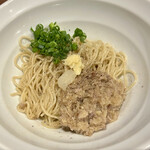 NIBOSHI MANIA - 挽肉姜葱醤の和え玉（麺ハーフ）¥300