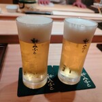鮨みなと - 生ビールで乾杯！！