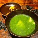 和み処 男山 - ふきのとうと菜の花のすり流し