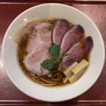 燃えよ麺助 - 紀州鴨そば+鴨増し ネギ抜き