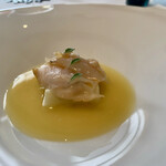 エスキス - [素体] ホワイトアスパラ・つぶ貝とヴァン・ジョーヌ