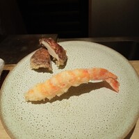 天ぷら成 - 別注文の車海老天婦羅と椎茸天婦羅