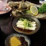 民芸風お食事処 恵山亭 - 紅鱒唐揚定食　2014.7