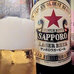 芥子の坊 - 本文には書きませんでしたが。
此方、ワンナップコース呑み放題だと
★SAPPORO、赤星しかも大瓶まで
呑み放題にインクルードです。吃驚⁉️
(ま｡中瓶の方がCoolKeepではありますが)