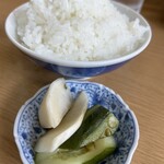 江ちゃんラーメン - ご飯と漬物♫