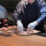 しろ - ベルケルで削った極薄のプロシュート