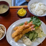 花屋食堂 - エビフライ定食