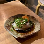 魚処 くぼ麟 - 天然鯛ねぎポン酢 。