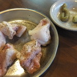 炭火ホルモン壱 - 塩マル腸（柚子胡椒orわさびで頂きます）