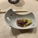 鮨 からす - 先付け（ホタルイカの酢味噌和え）