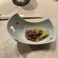 鮨 からす 十三店 - 先付け（ホタルイカの酢味噌和え）