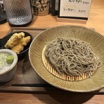 瑠灯 - ざるそばと、別注のとり天2個