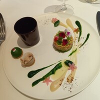 リストランテKubotsu - 熟成縞鯵のタルタル仕立て　根セロリと春菊のピュレ　