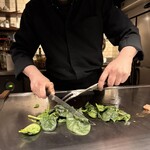 鉄板焼 BF - 寒締ほうれん草　冬季限定