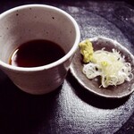 蕎麦・宿 菊井 - 蕎麦つゆ　鰹風味　薬味（2024年5月）