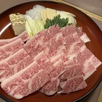 すき焼 三光舎 - 花　和牛バラすき焼き定食のお肉2（3人前）