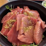 道のレストランはっぽう - わさびとお醤油を混ぜてかけて頂きました。