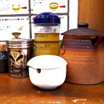 味噌麺処 花道庵 - 卓上にクリリンが描かれた胡椒が置いてありました。