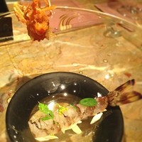 タパス モラキュラーバー - 車海老のしゃぶしゃぶ☆海老のコンソメを投入しまーす(o^^o)