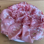 ガストロノミア冨屋 - ハム盛り合わせ(2種 コッパとモルタデッラ。フィノッキオーナはサービスです。)