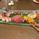 丼 あて 酒 えだかん - 2回目追加したお刺身盛り、最後だからネタがなくなってて内容はかわったけど、これまた美味い