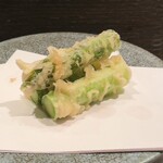 天ぷら岡本 - 天ぷら岡本(佐賀県産アスパラガス)