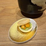 京味 もと井 - うすい豆と金柑の最中 お抹茶