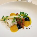 レストラン コートドール - ヤリイカとトリッパの炭焼き