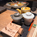 神楽坂 囲炉裏焼肉 祇園 - 薬味が豊富です