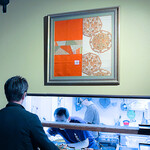 神楽坂 囲炉裏焼肉 祇園 - 稀少価値な帯の額装