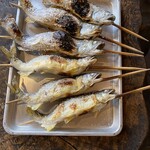 船場亭 - 上がいわな。650円。下が鮎。この時は550円