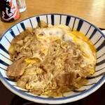 昇月庵 - 本日のおまかせミニ丼(牛玉子とじ丼)