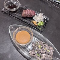 竹の山ダイニング 手石 - センマイ刺し ハツのたたき
