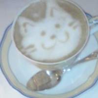 シェ・コーベ - 食後にいただいたカプチーノ（絵その２）