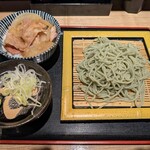 へぎそば 昆 高田馬場店 - へぎ蕎麦とミニ生姜焼き丼セット