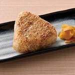 Large Grilled Rice Ball with Soy Sauce and Bonito Flakes