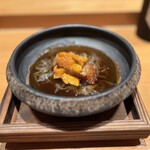 八新鮨 - 白甘鯛とバフンウニ フカヒレ餡かけ