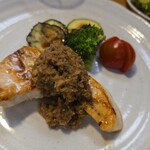 キッチン ブルー グローブ - 反対側から、小ぶりなめかじき