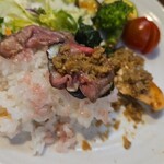 キッチン ブルー グローブ - 茄子を添えてのデュクセル