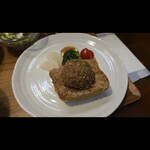 キッチン ブルー グローブ - 昨年１２月の豚挽肉とチーズのテリーヌ　和風茸のデュクセル添え