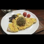 キッチン ブルー グローブ - 同年の１月の豚ロースピカタ　カレー風味茸のデュクセル乗せ
