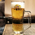 満月 - キリン一番搾り（中￥480）。この価格設定は嬉しい！