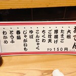 魚屋スタンドふじ子 - メニュー表②