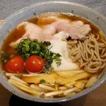 手打ち蕎麦 オトナリ - 岩中豚しゃぶとろろそば (そばを表に出して)
